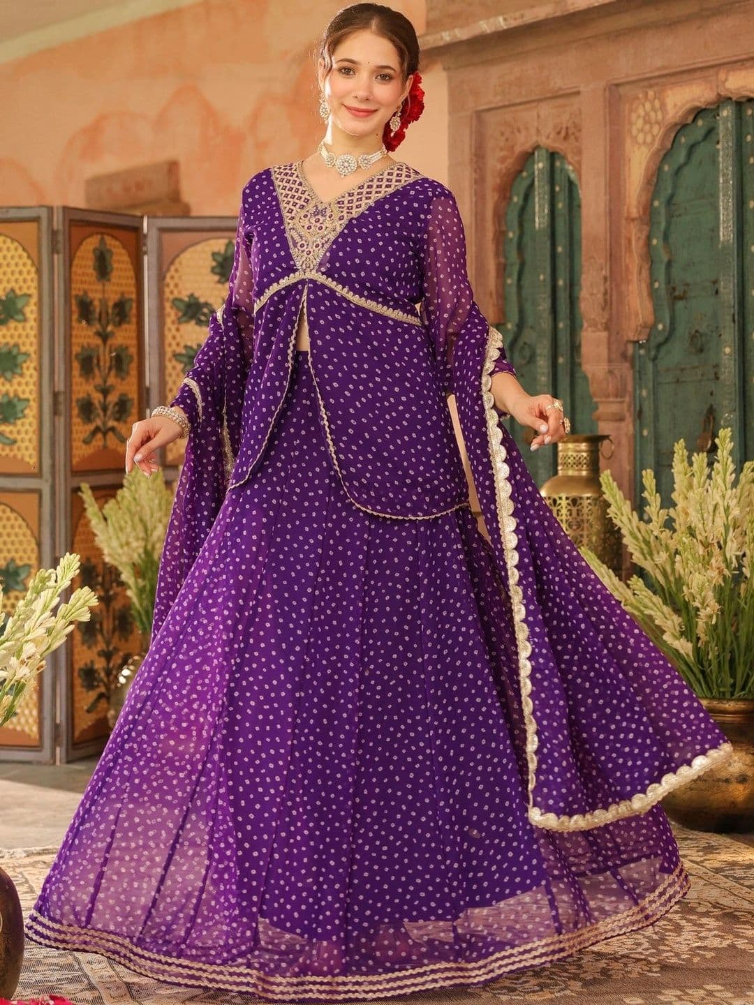 SCAKHI Embroidered Ready to Wear Lehenga & Blouse With Dupatta thumbnail 4
