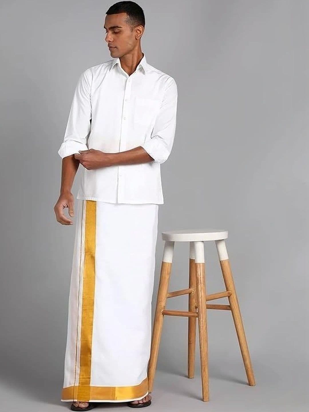 Banarasi Poshak Men Cotton Dhoti Dhotis thumbnail 5