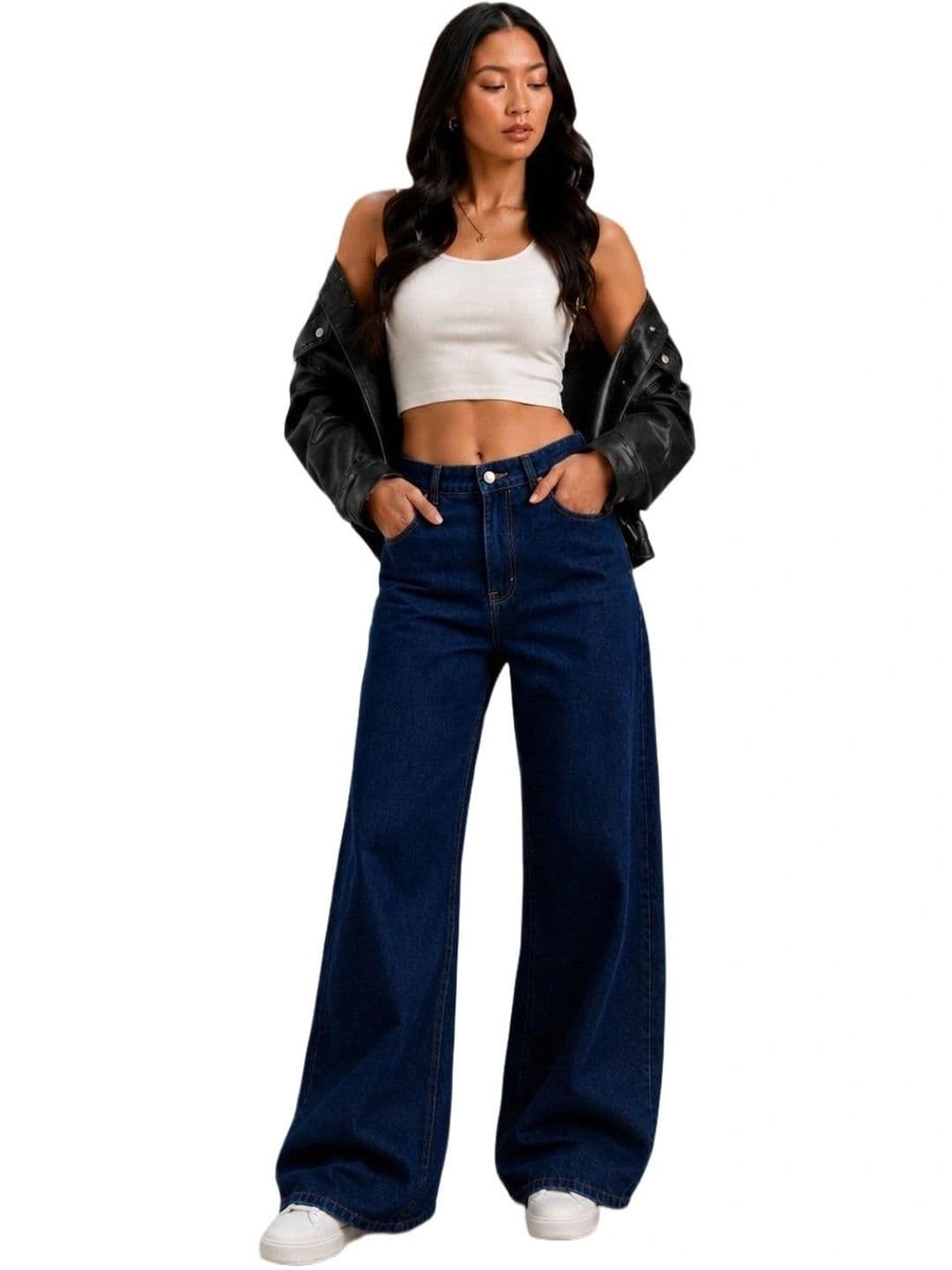 Mast & Harbour Women Comfort Wide Leg High-Rise Stretchable Jeans thumbnail 2