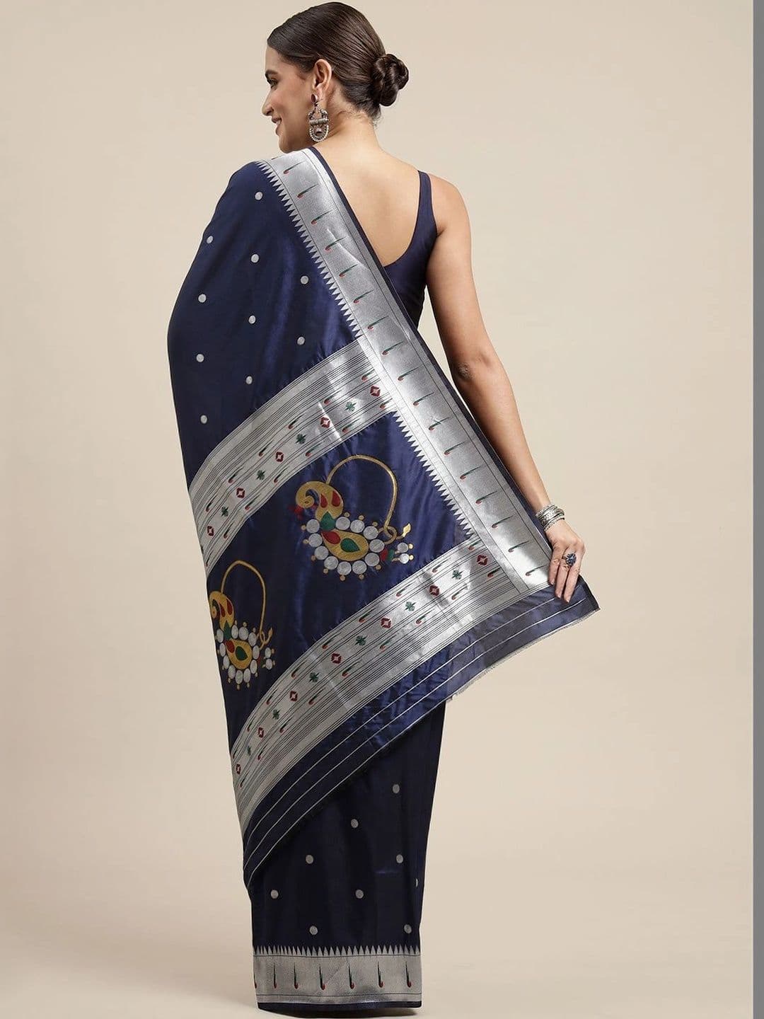 KALINI Woven Design Zari Art Silk Paithani Saree thumbnail 2