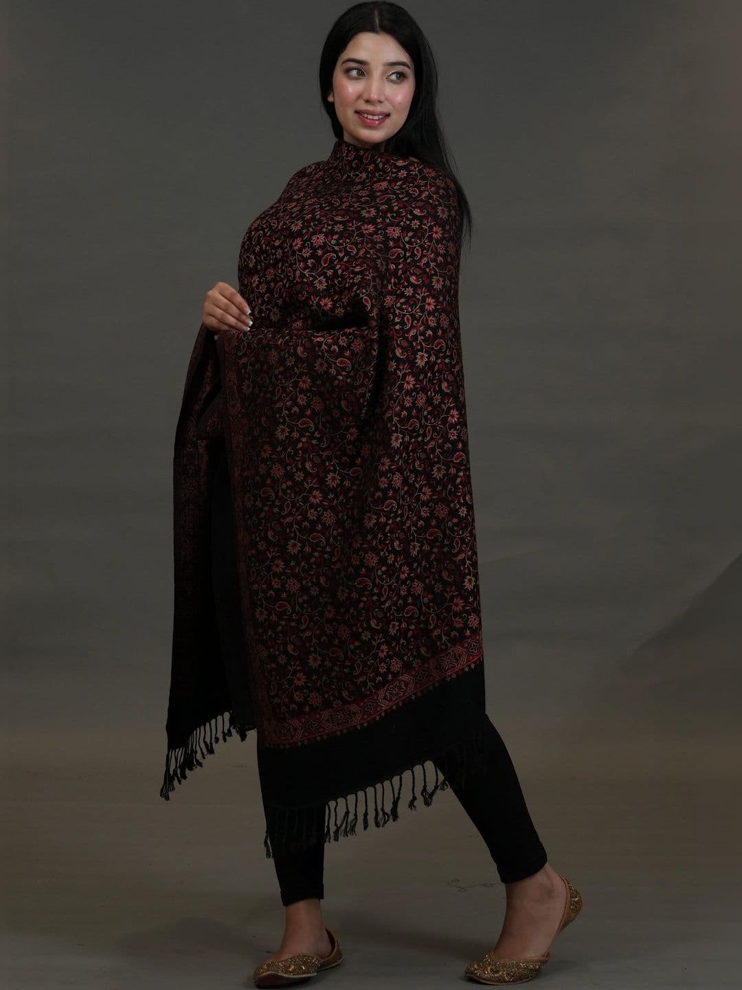 S.T. Women Paisley Woven Design Acrylic Shawl thumbnail 3
