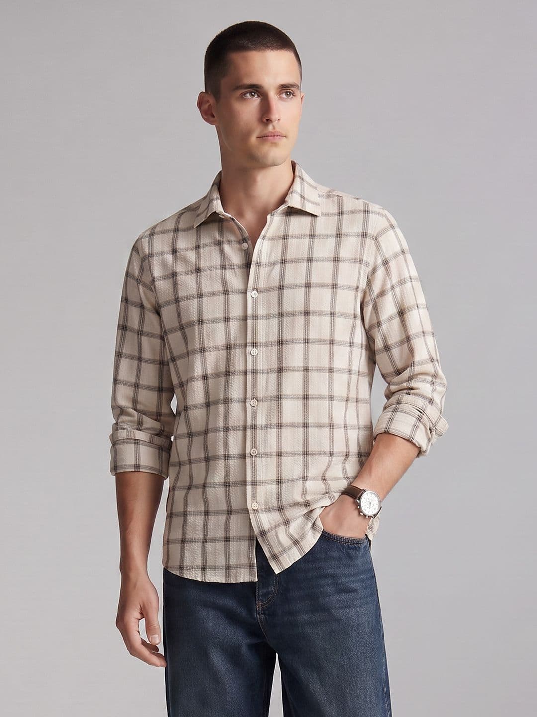 THE SHIRT CODE Men Checked Casual Shirt - view 1
