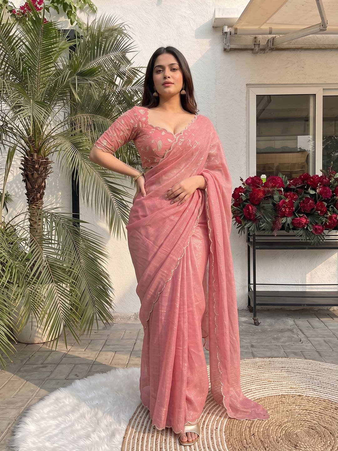 Shreevally Embroidered Organza Designer Saree - view 1