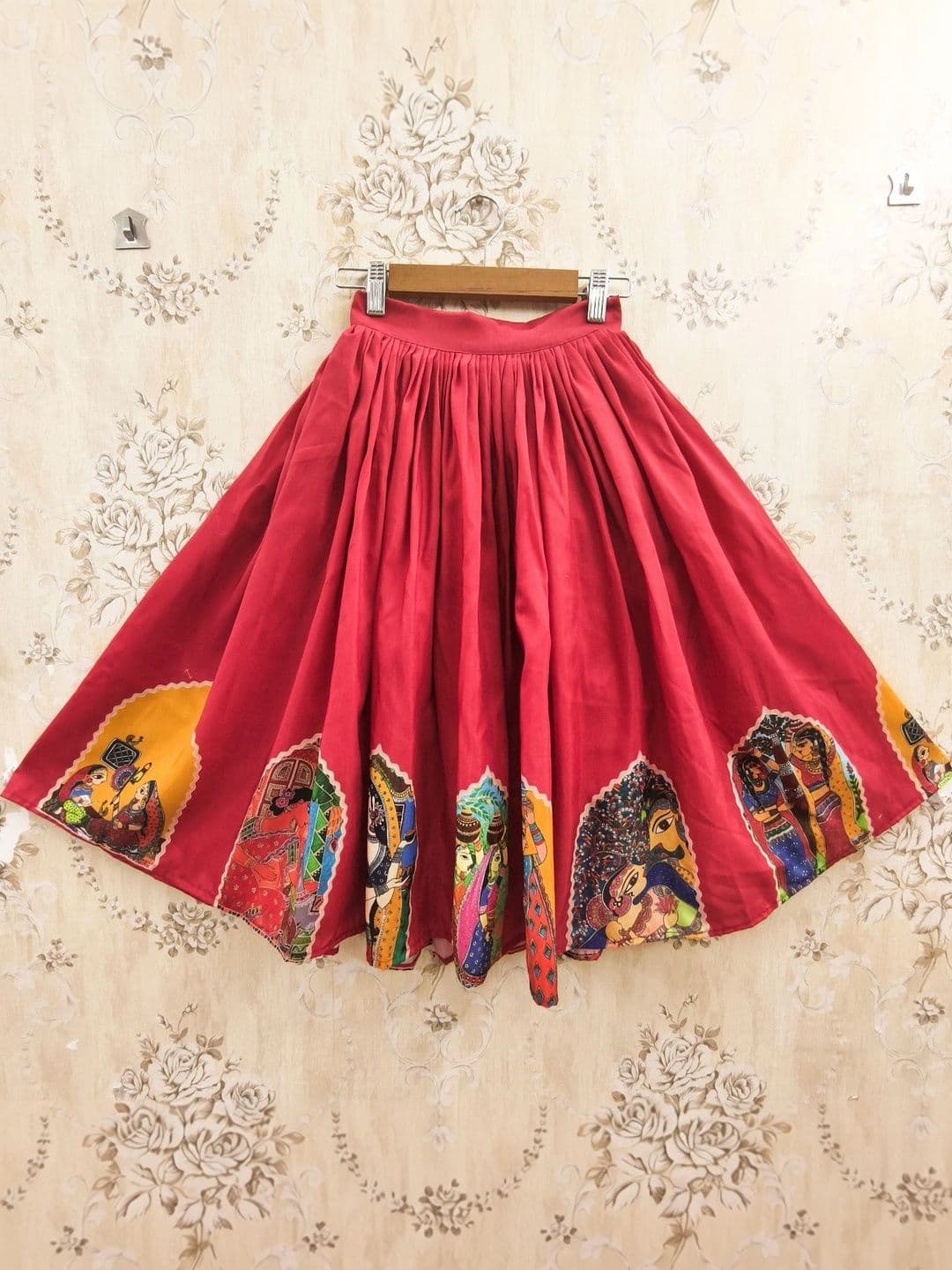 KALINI Girls Printed Kalamkari Ready to Wear Lehenga & thumbnail 2