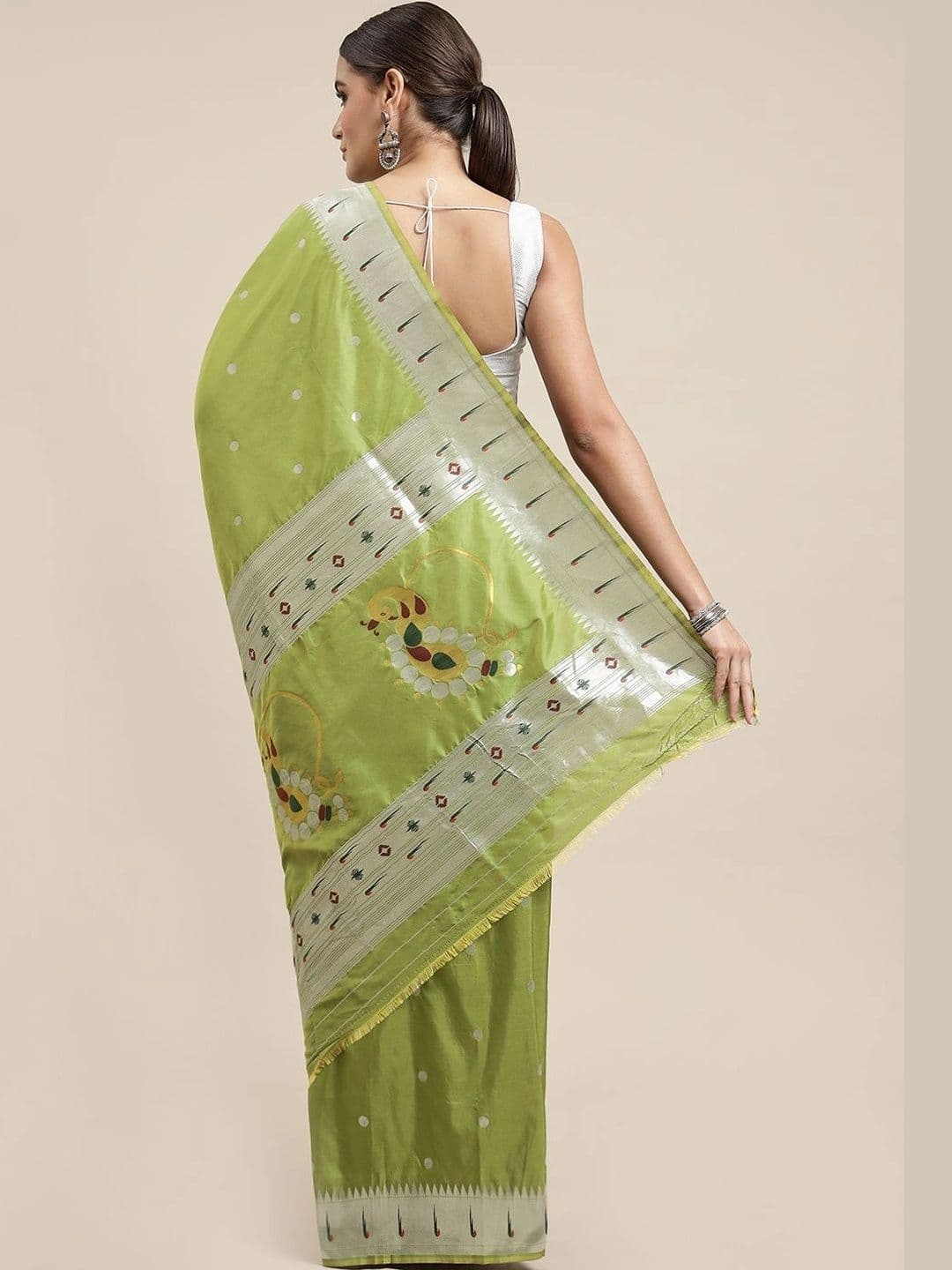 KALINI Woven Design Zari Art Silk Paithani Saree thumbnail 4