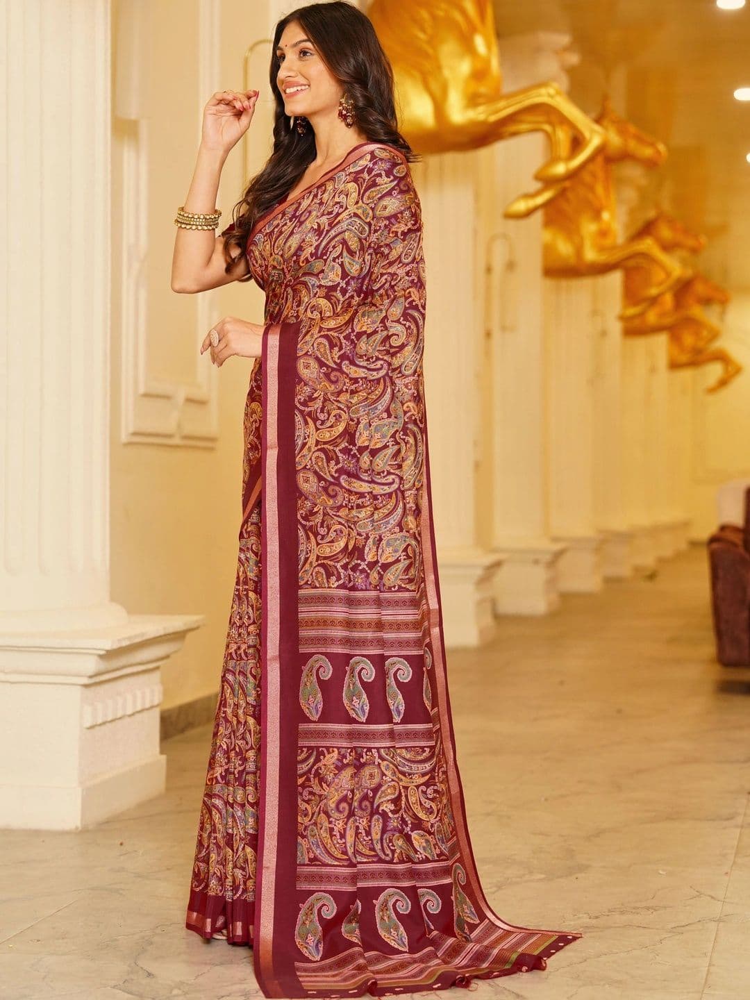 NARIVESH TRENDS Paisley Saree thumbnail 7