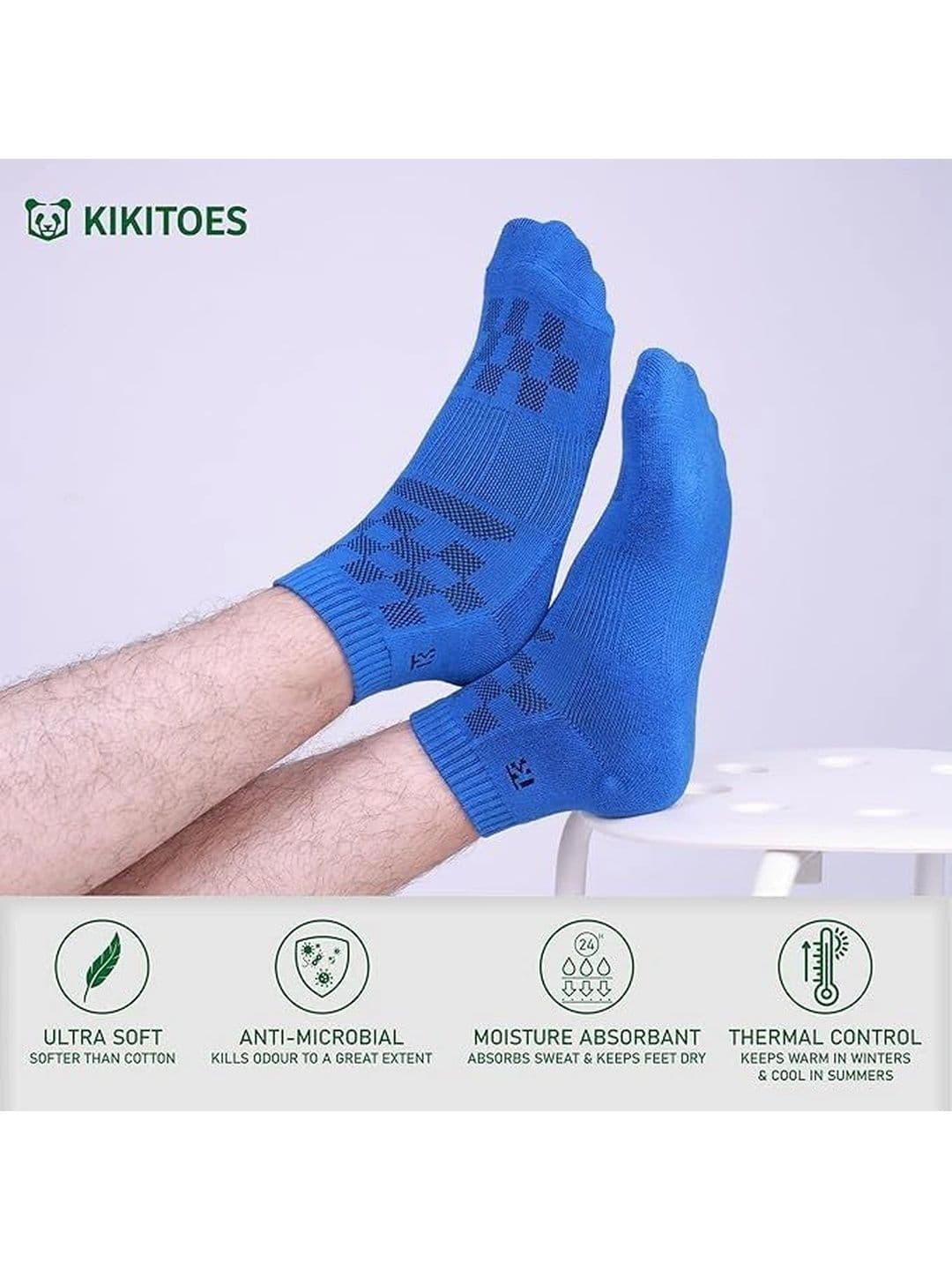 Kikitoes Men Pack of 2 Assorted Patterned Ankle Length Socks thumbnail 7