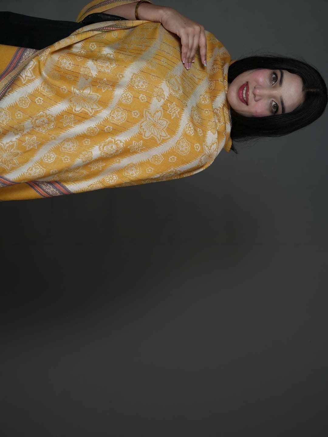 S.T. Women Floral Printed Acrylic Shawl thumbnail 5