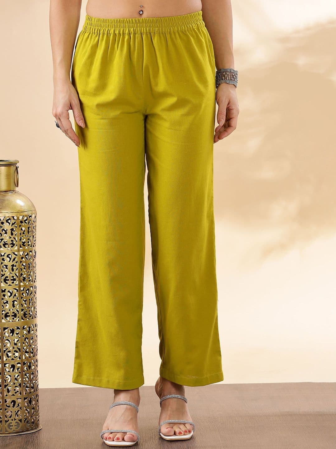 Anouk Women Solid Cotton Kurta with Palazzo & Dupatta thumbnail 3