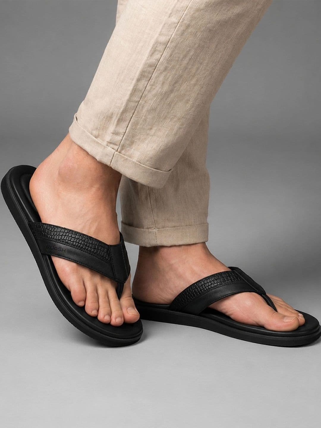 Ruosh Men Leather Slip-On Core Sandals - view 1