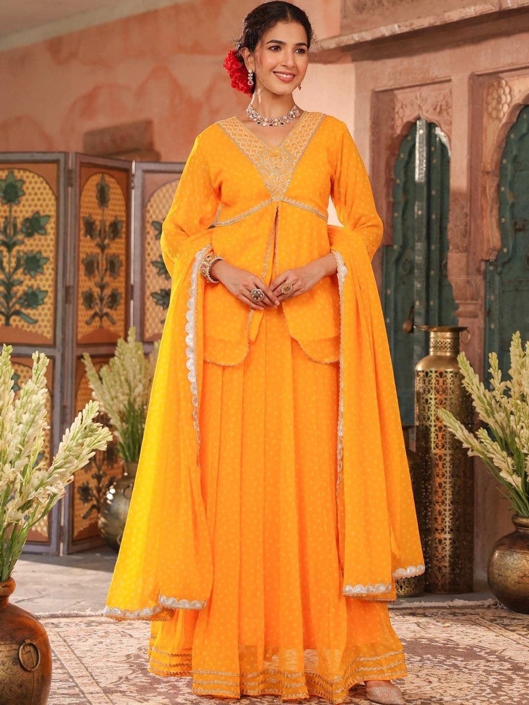 SCAKHI Embroidered Ready to Wear Lehenga & Blouse With Dupatta thumbnail 6