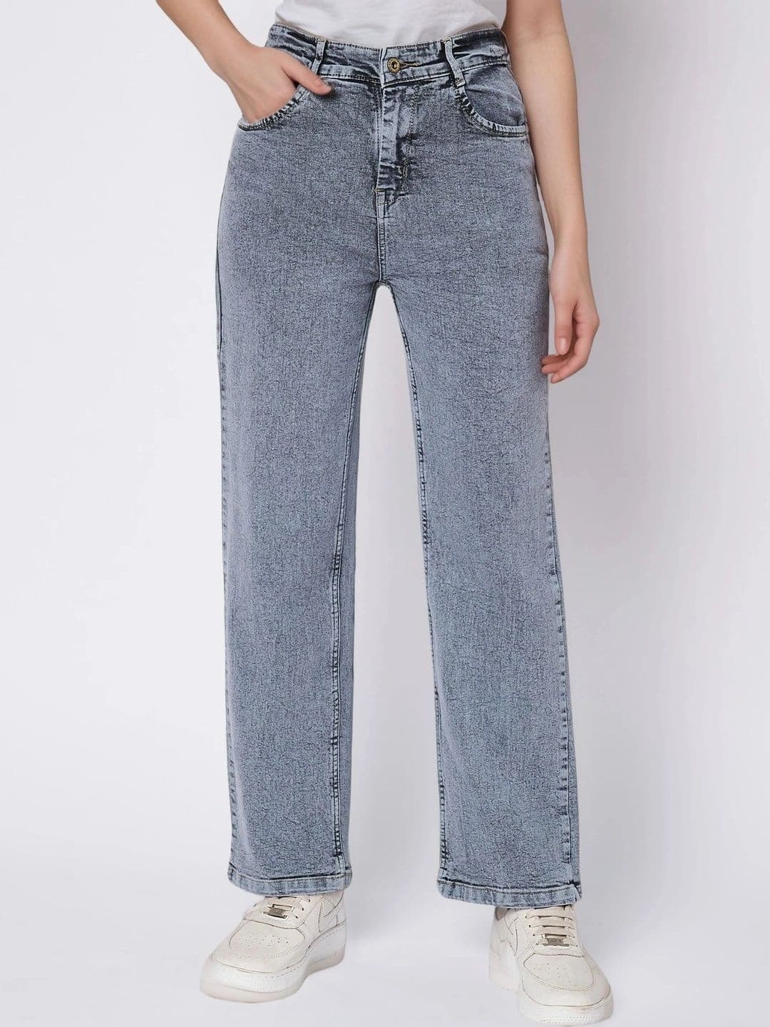 Mast & Harbour Women Comfort Wide Leg High-Rise Stretchable Jeans - view 1