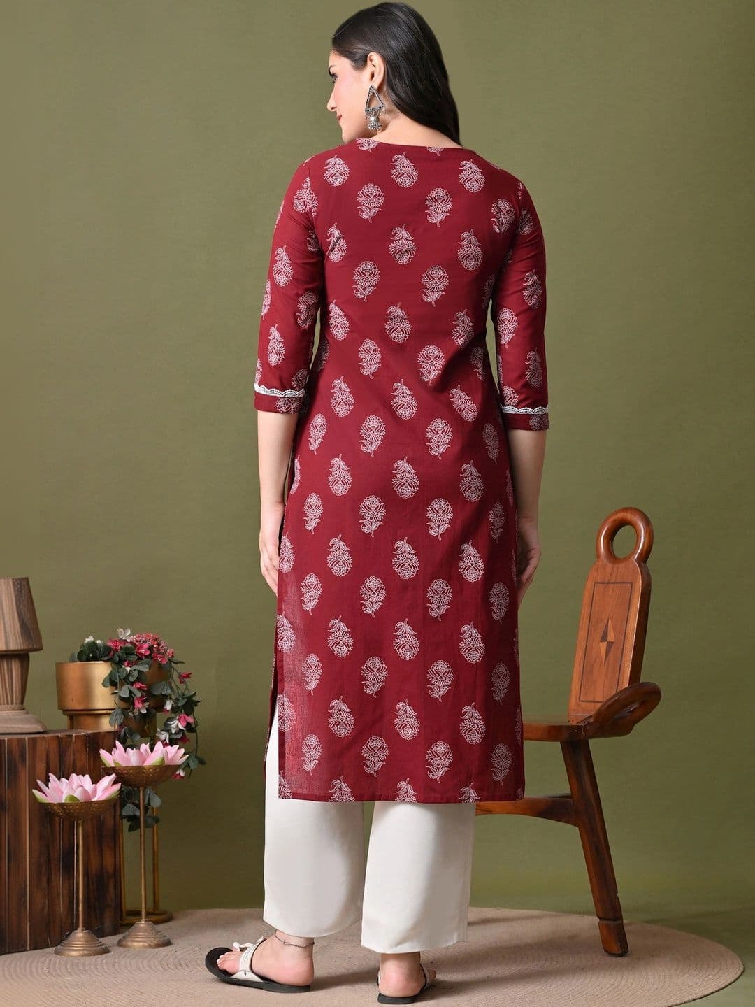 DY FAB ONLINE FASHION Women Ethnic Motifs Printed Thread Work Indie Prints Kurta thumbnail 6