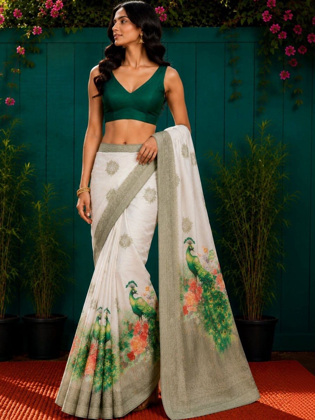 Anouk Embroidered Art Silk Designer Saree thumbnail 4