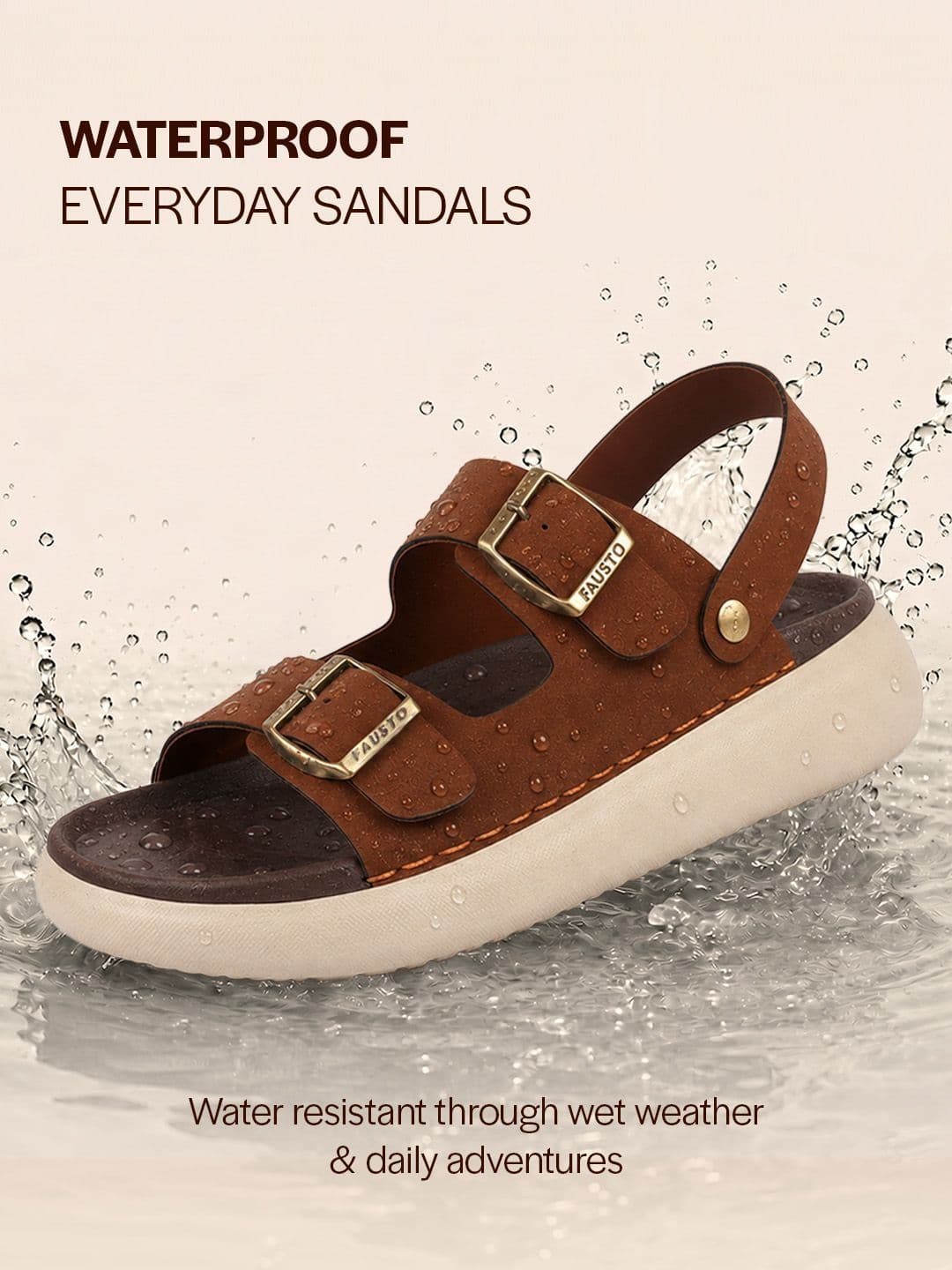 FAUSTO Men Open Toe Waterproof Comfort Sandals thumbnail 2