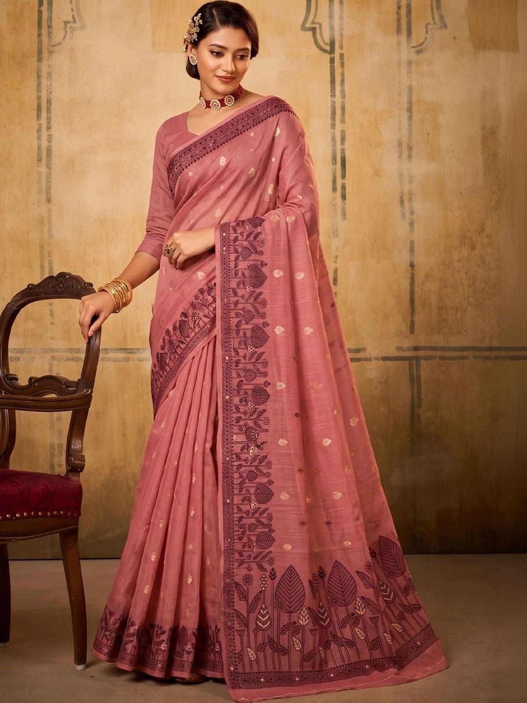 Anouk Ethnic Motifs Zari Designer Saree - view 1