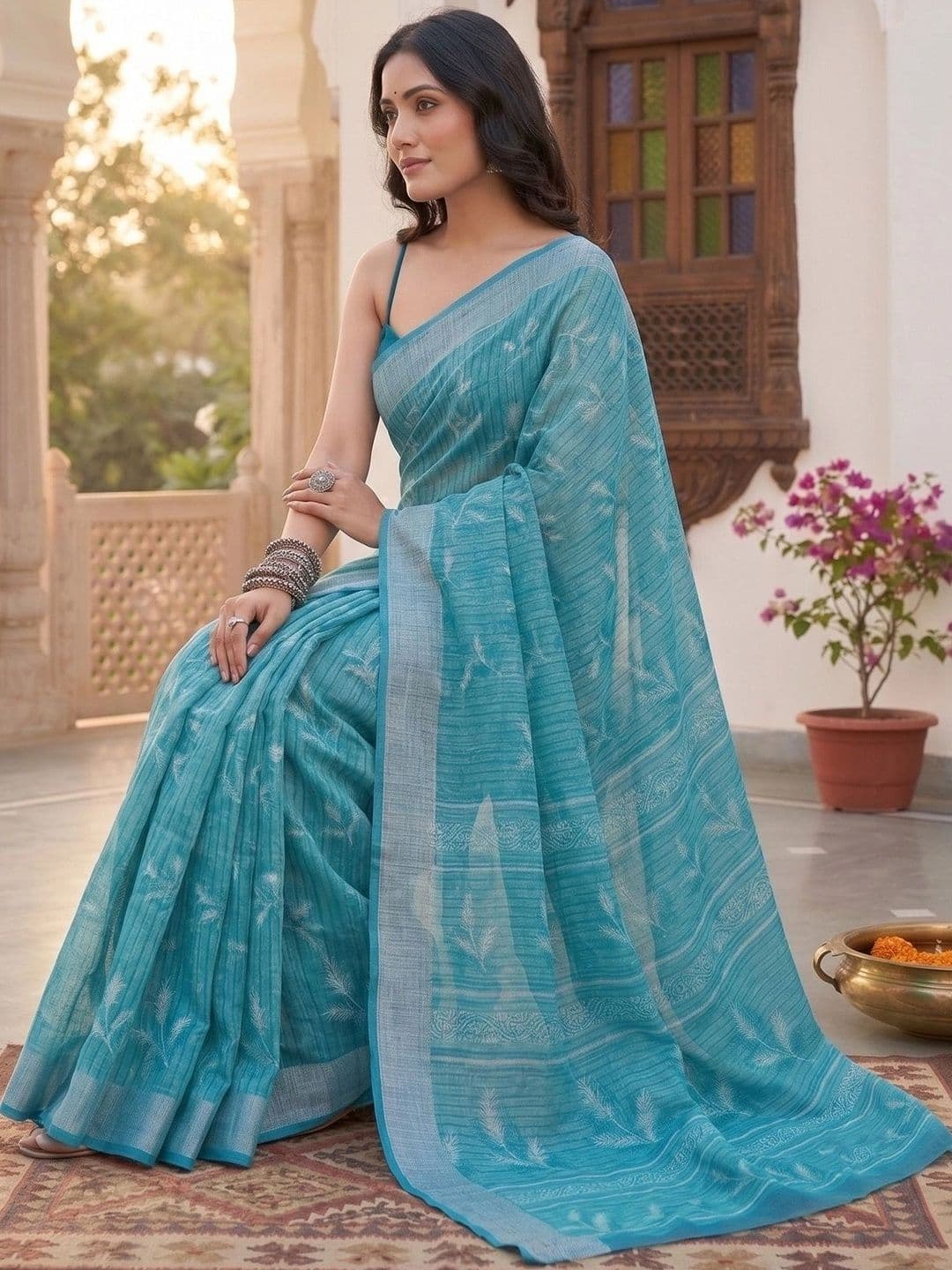 elora Fusion Chanderi Saree thumbnail 4