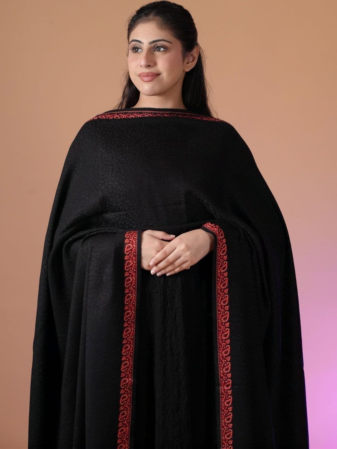 S.T. Women Woven Design Acrylic Shawl thumbnail 2