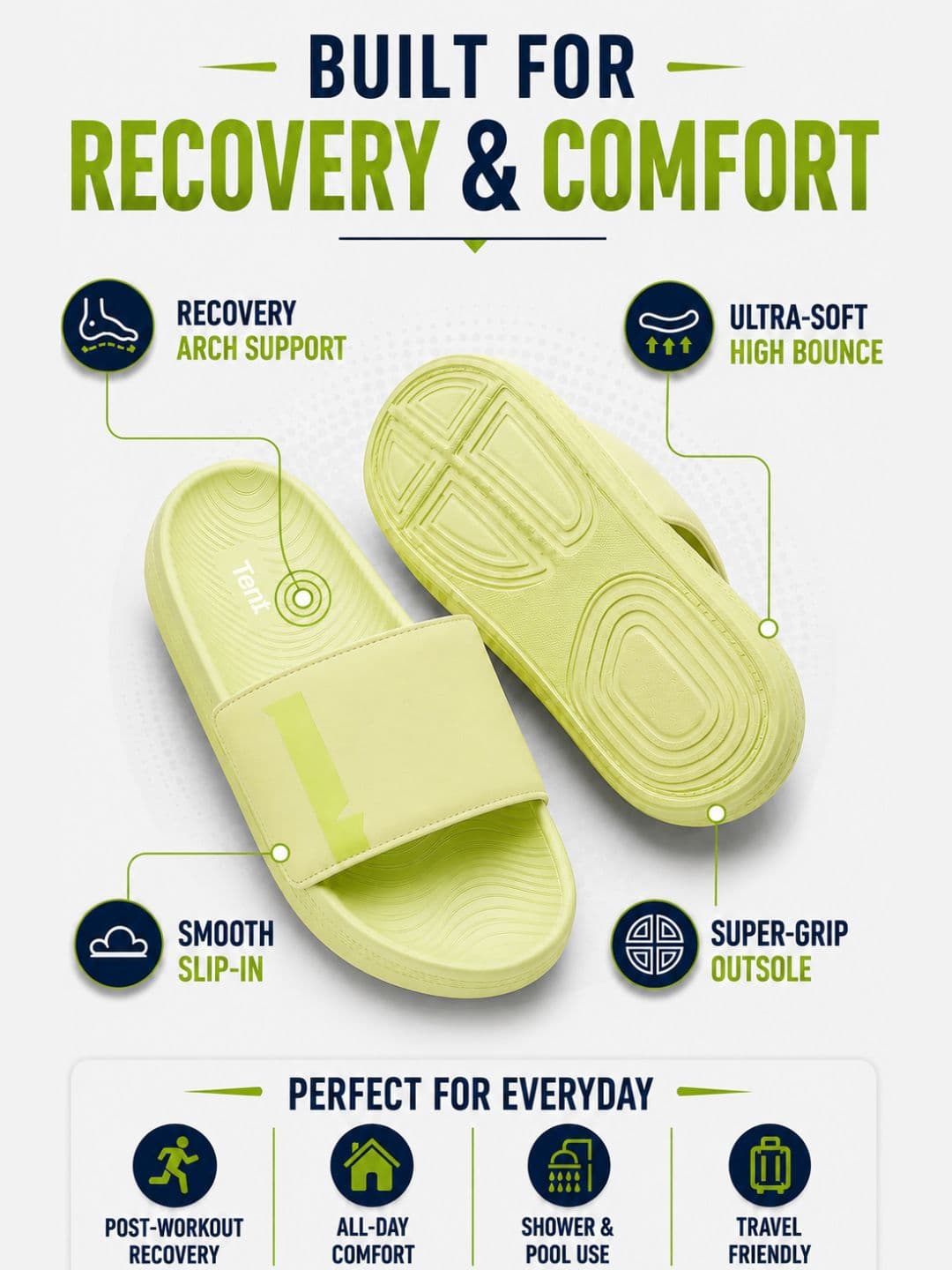 Ten x You Unisex Solid Sliders thumbnail 7