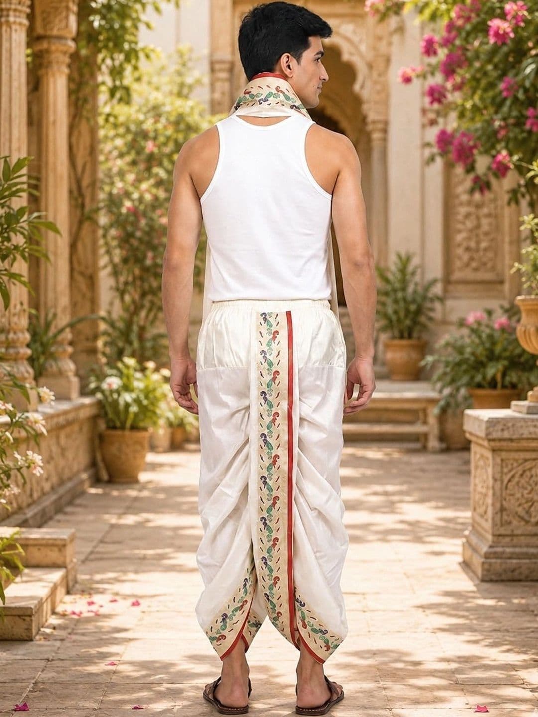Banarasi Poshak Men Printed Dhoti Dhotis thumbnail 4
