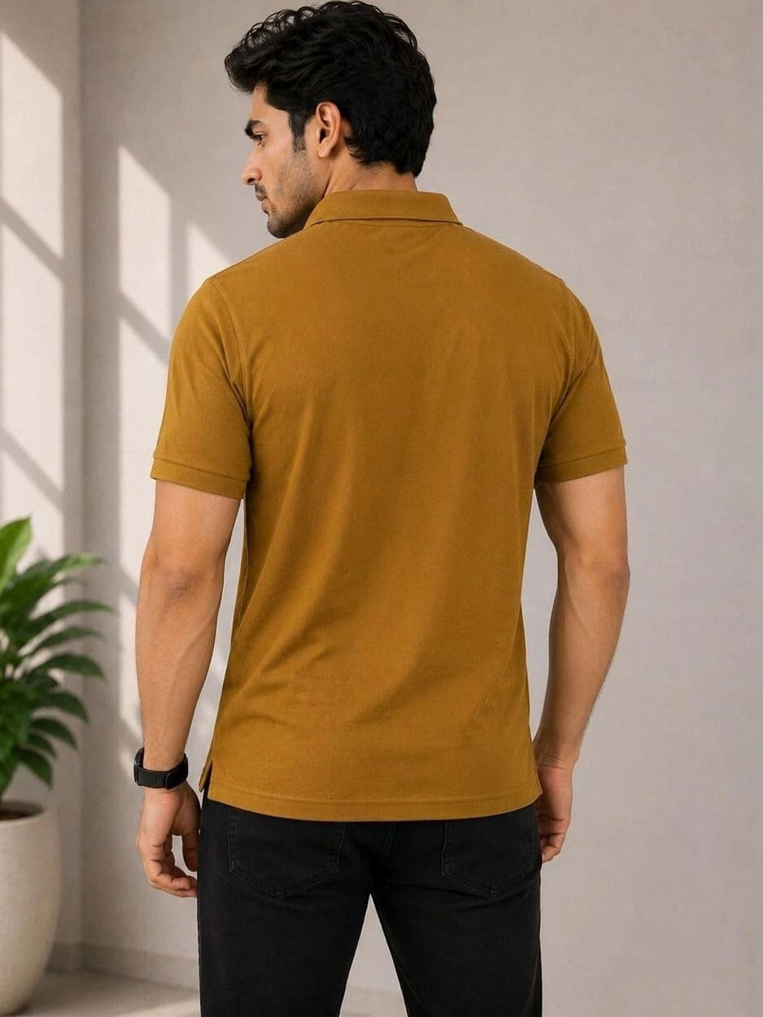 VELDEER Men Brand Logo Polo Collar T-shirt thumbnail 3