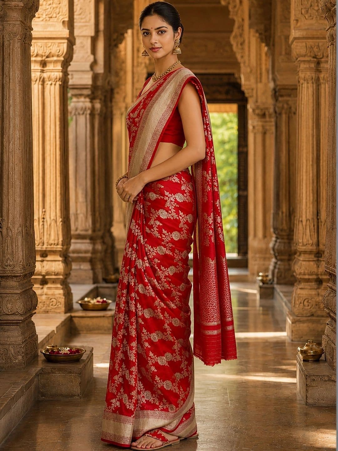Mitera Woven Design Zari Silk Blend Designer Banarasi Saree thumbnail 2