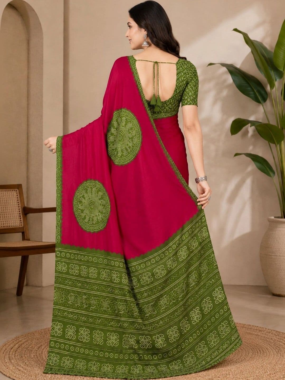 Anouk Batik Art Silk Designer Saree thumbnail 3