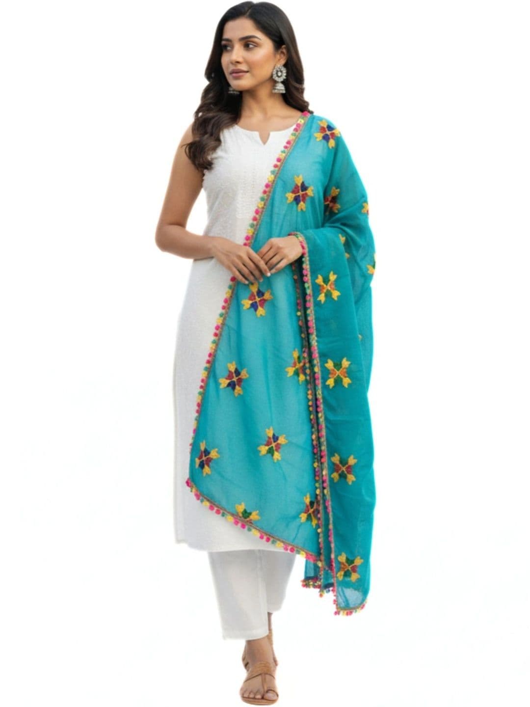 IVAARA Ethnic Motifs Embroidered Dupatta with Thread Work thumbnail 5