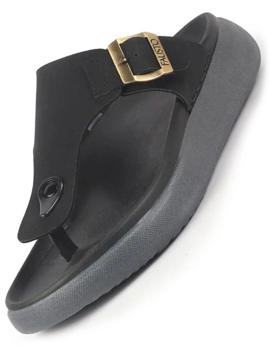 FAUSTO Men Solid Waterproof T-Strap Comfort Sandals - view 1