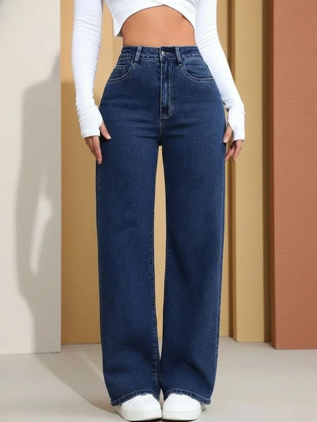 Mast & Harbour Women Comfort Wide Leg High-Rise Stretchable Jeans - view 1