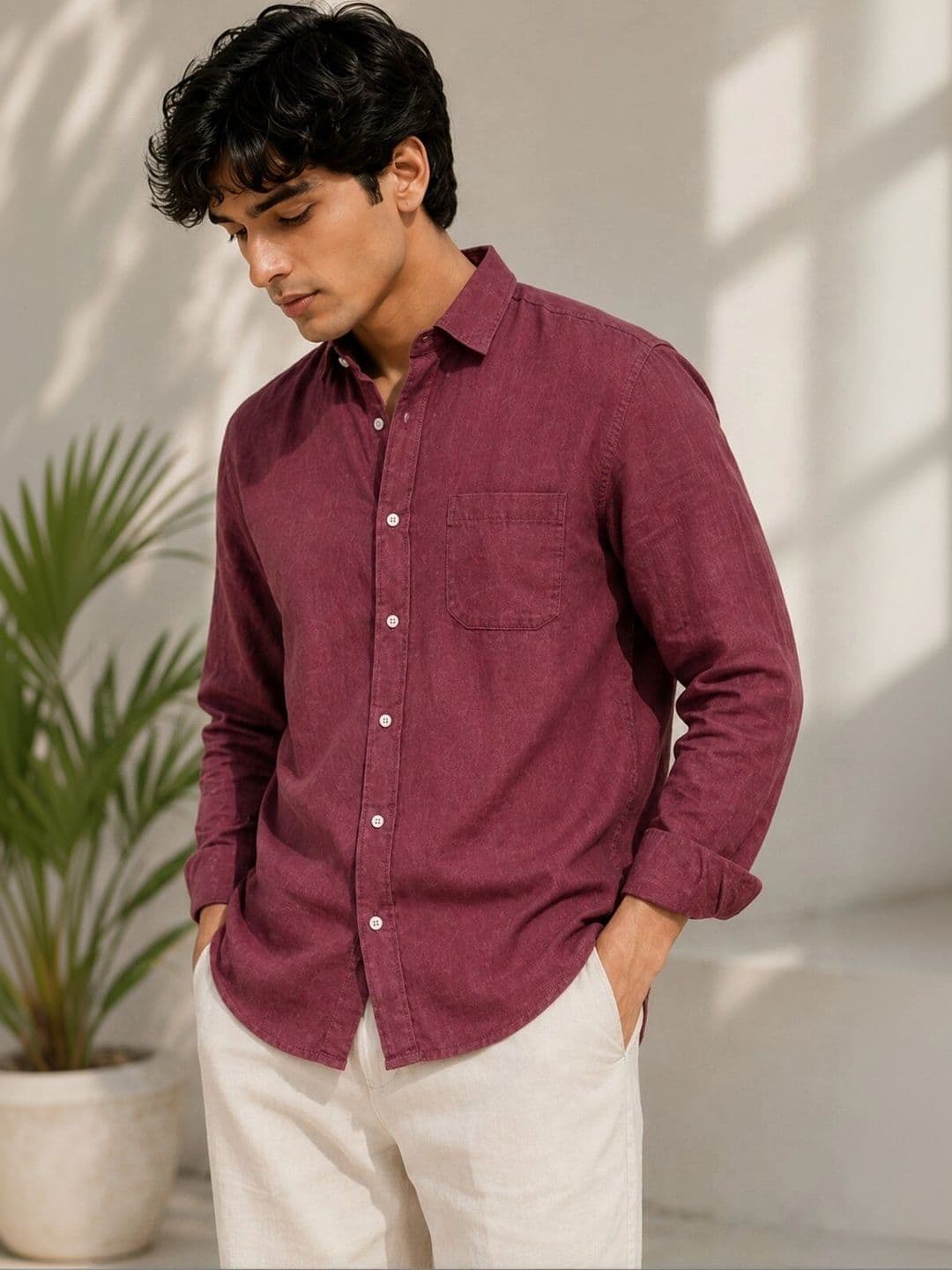 HERE&NOW Men Comfort Semi Sheer Casual Shirt thumbnail 3
