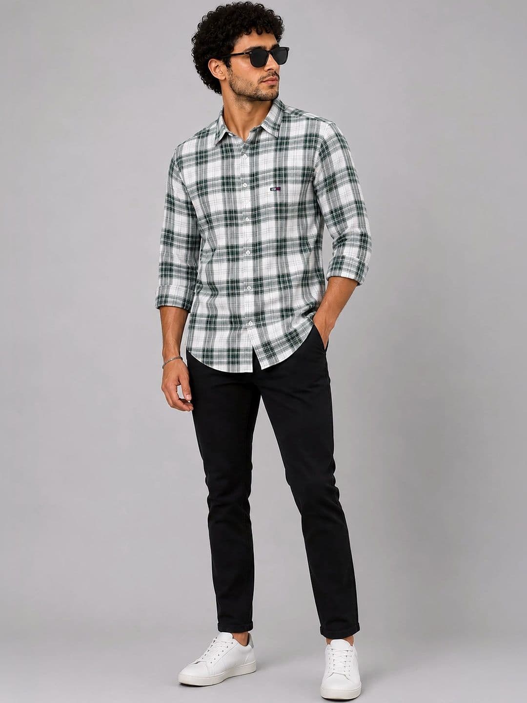 U.S. PITCHERS Men Modern Slim Fit Tartan Checks Checked Casual Shirt thumbnail 6