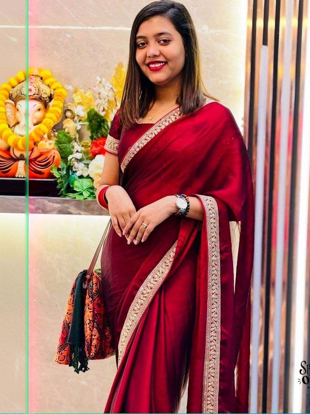 ANJAVI FASHION Embroidered Jute Silk Saree thumbnail 3