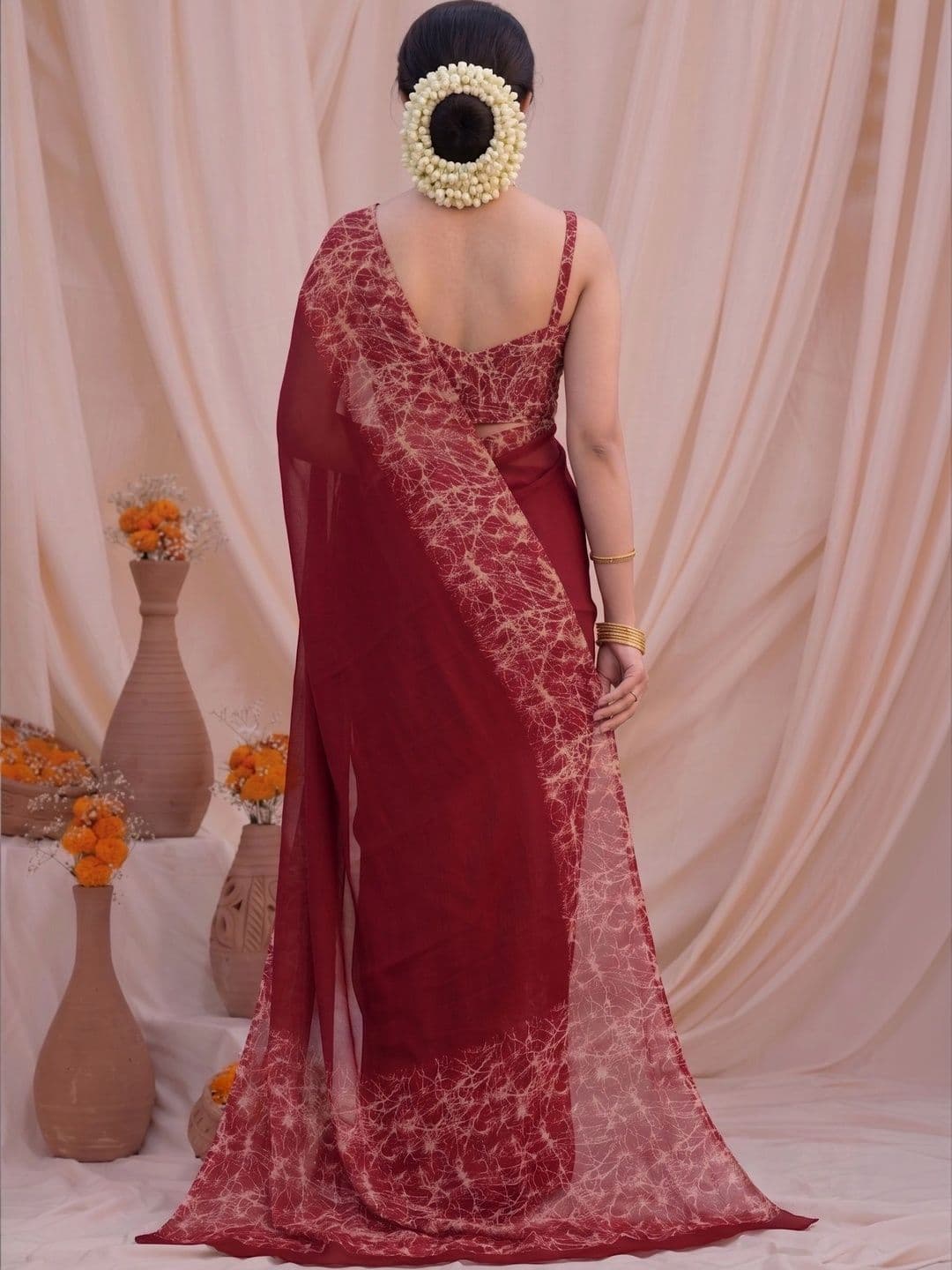 MAGNEITTA Pure Chiffon Designer Saree thumbnail 5