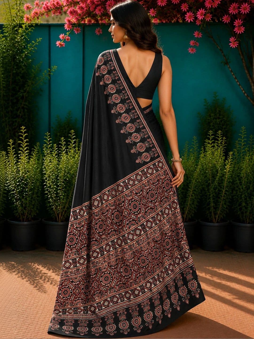 Anouk Ethnic Motifs Art Silk Designer Saree thumbnail 4