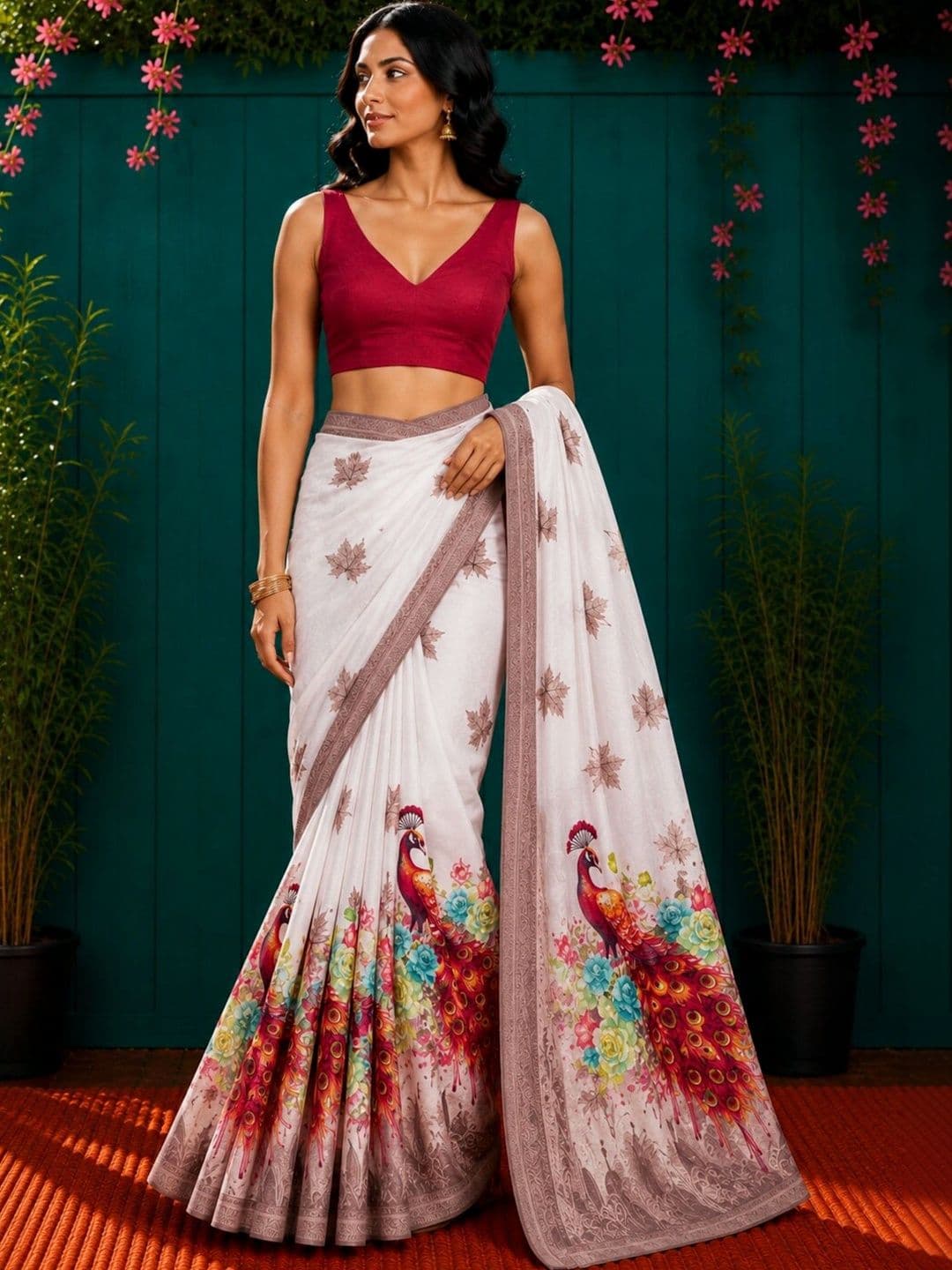 Anouk Women Art Silk Designer Saree thumbnail 4