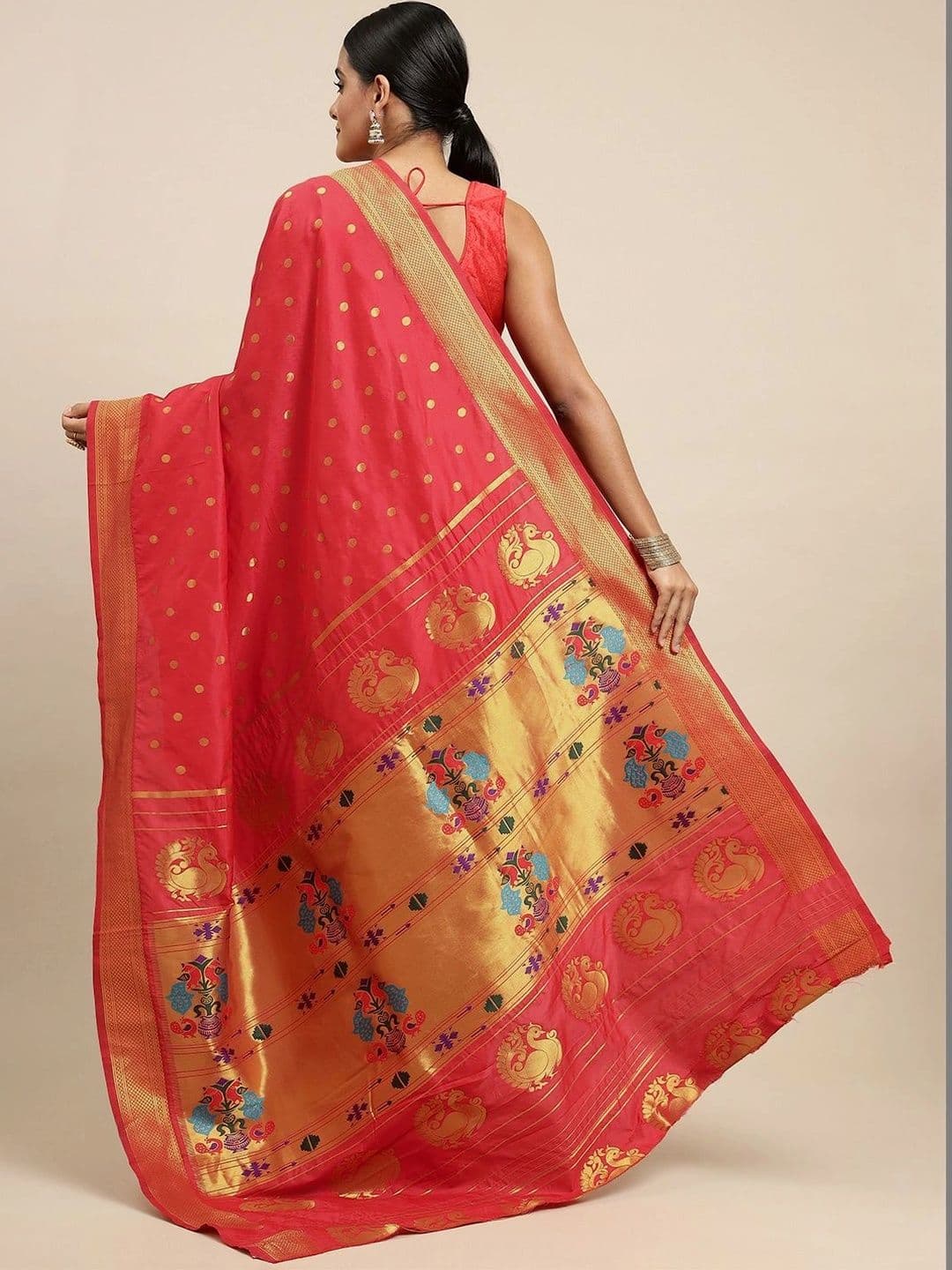 KALINI Woven Design Zari Art Silk Paithani Saree thumbnail 7