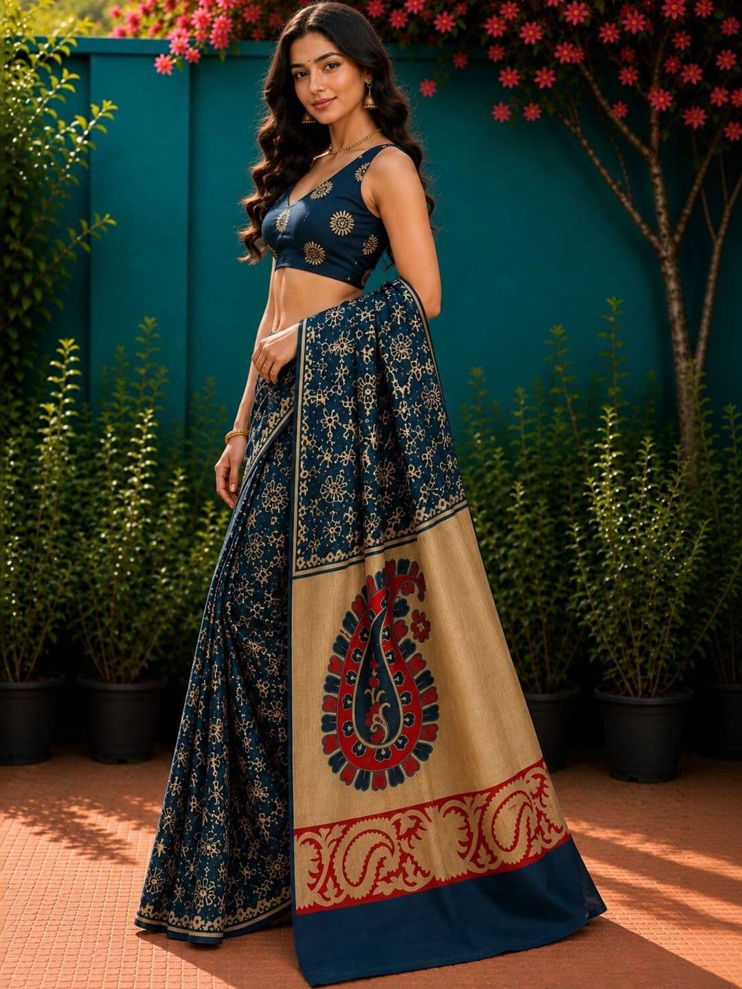 Anouk Warli Art Silk Designer Saree thumbnail 4