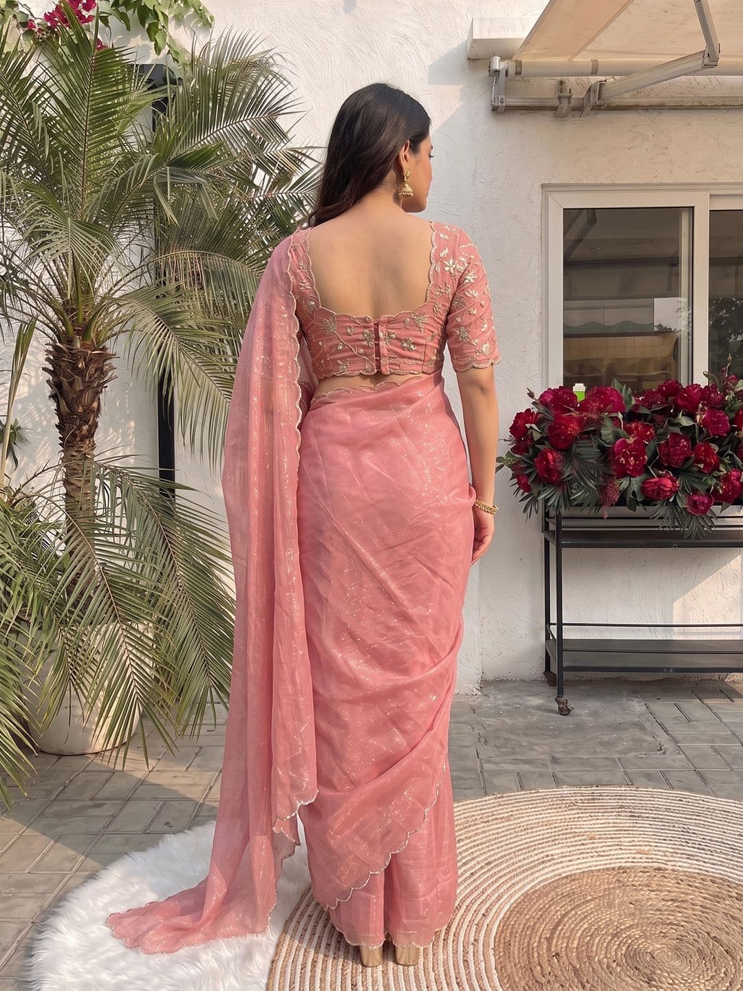 Shreevally Embroidered Organza Designer Saree thumbnail 3