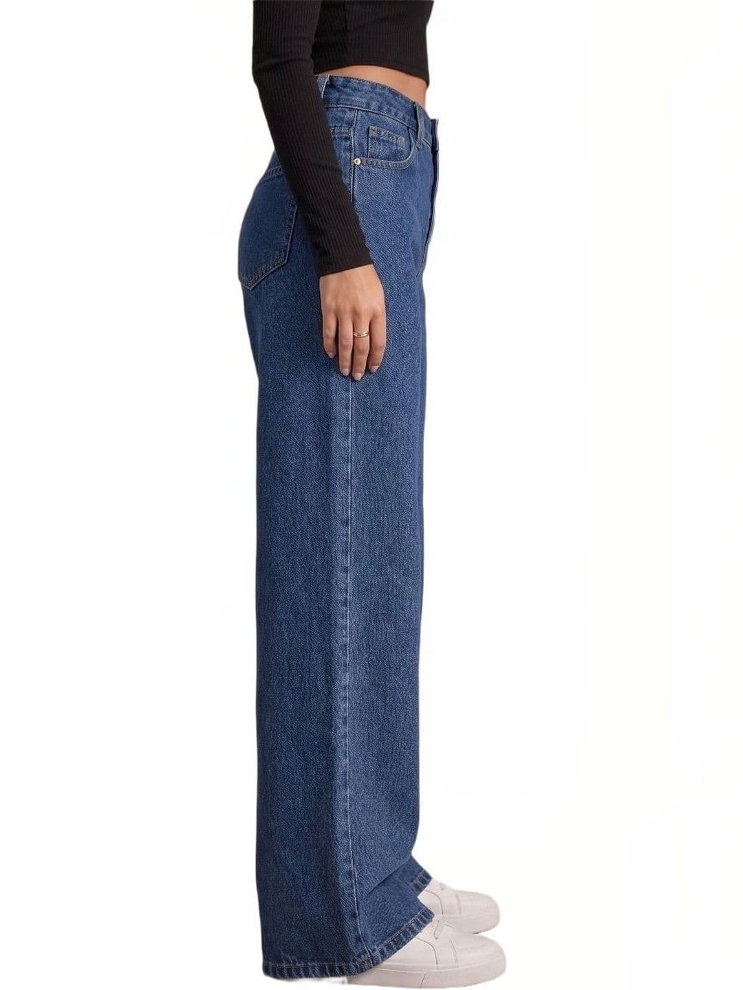 Mast & Harbour Women Comfort Wide Leg High-Rise Light Fade Stretchable Jeans thumbnail 3