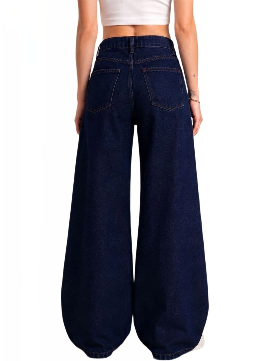 Mast & Harbour Women Comfort Wide Leg High-Rise Stretchable Jeans thumbnail 4