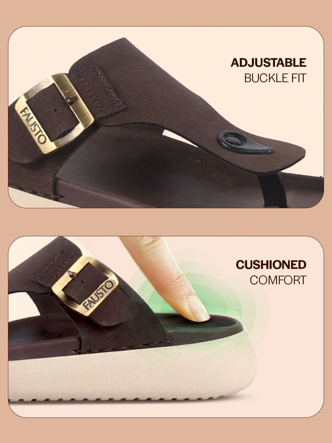 FAUSTO Men Comfort Sandals  With Buckle Detail thumbnail 3