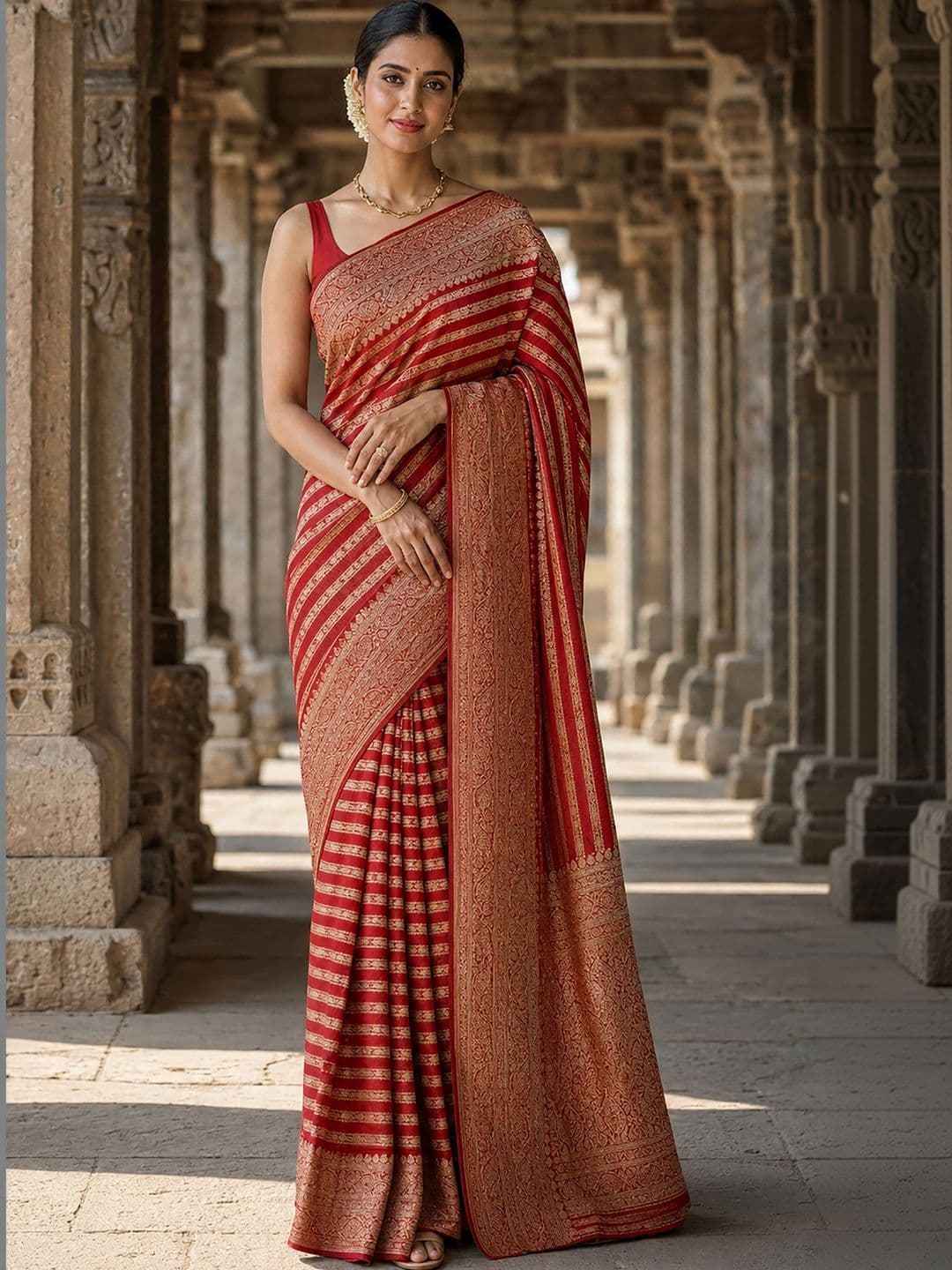Mitera Woven Design Zari Silk Blend Designer Banarasi Saree - view 1