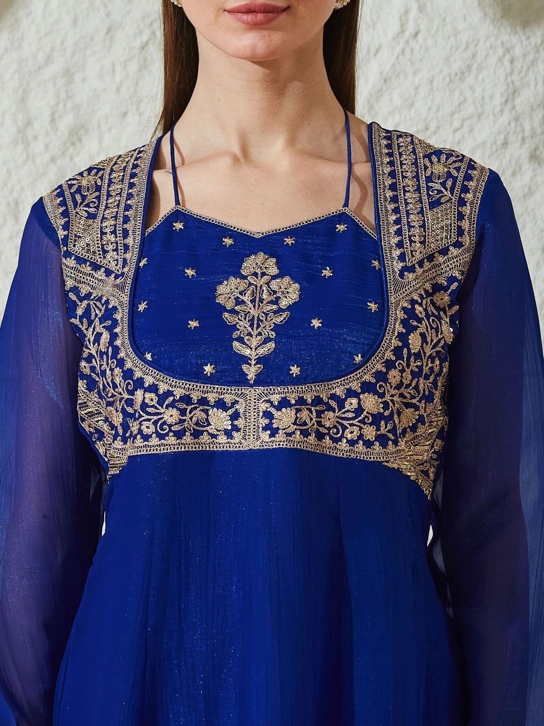 MOKOSH Women Embroidered Anarkali Kurta and Palazzo Set with Dupatta thumbnail 3
