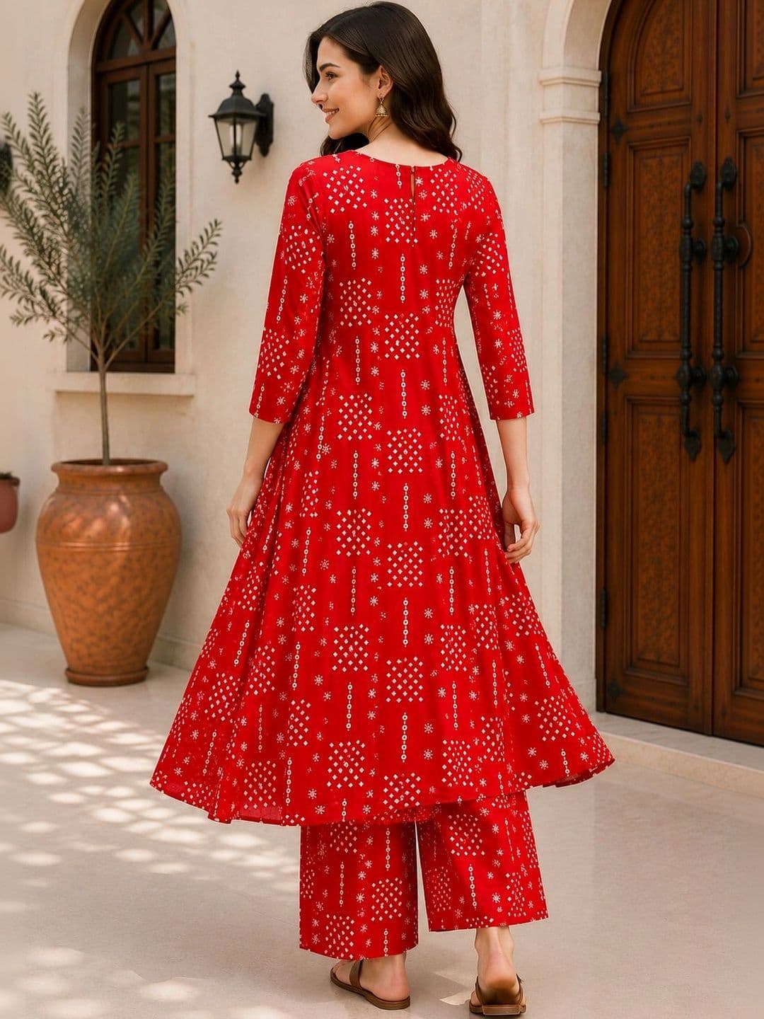 DSK STUDIO Women Ethnic Motifs Printed Empire Kurta with Palazzos thumbnail 4