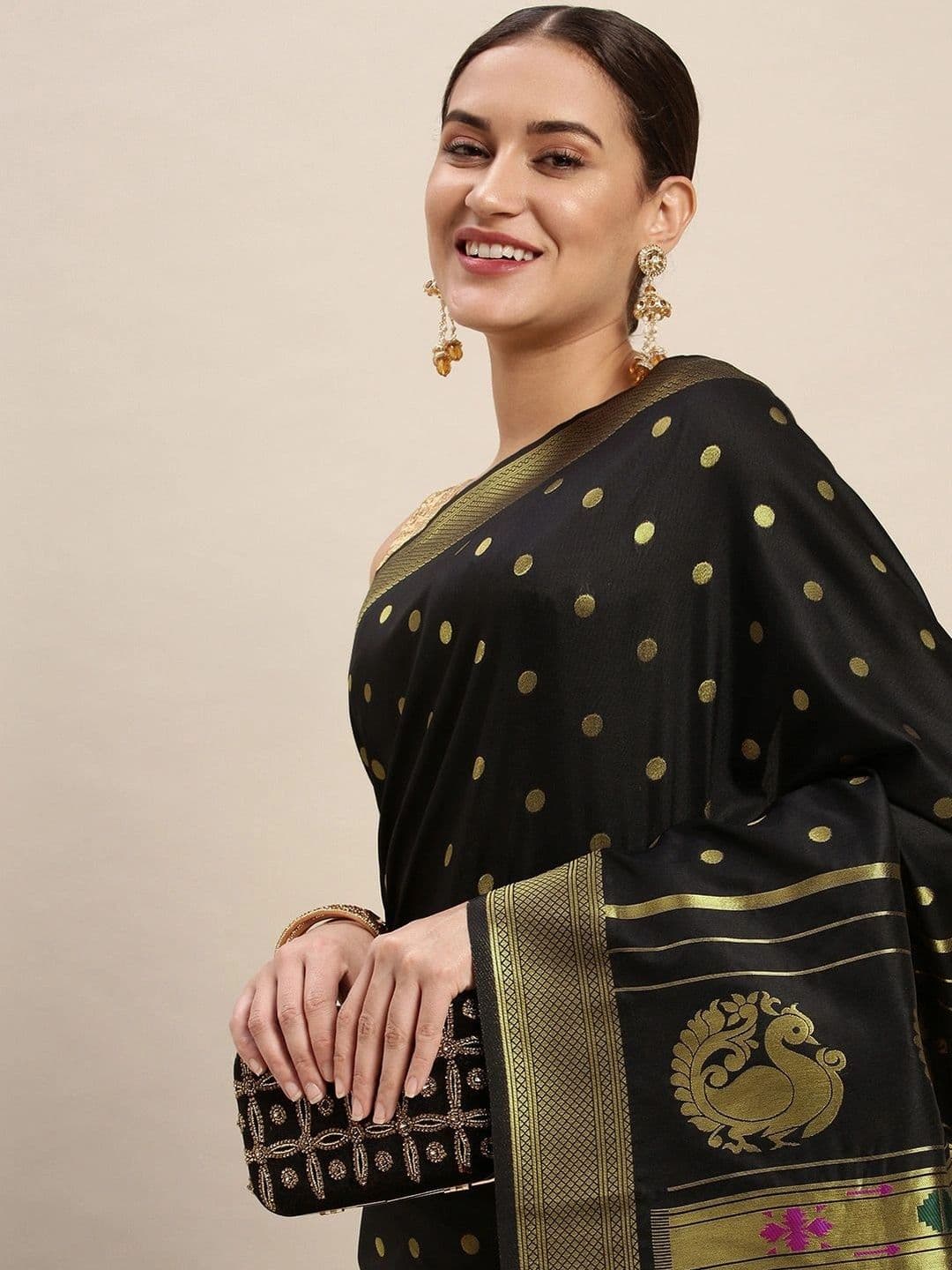 KALINI Woven Design Zari Art Silk Paithani Saree thumbnail 2