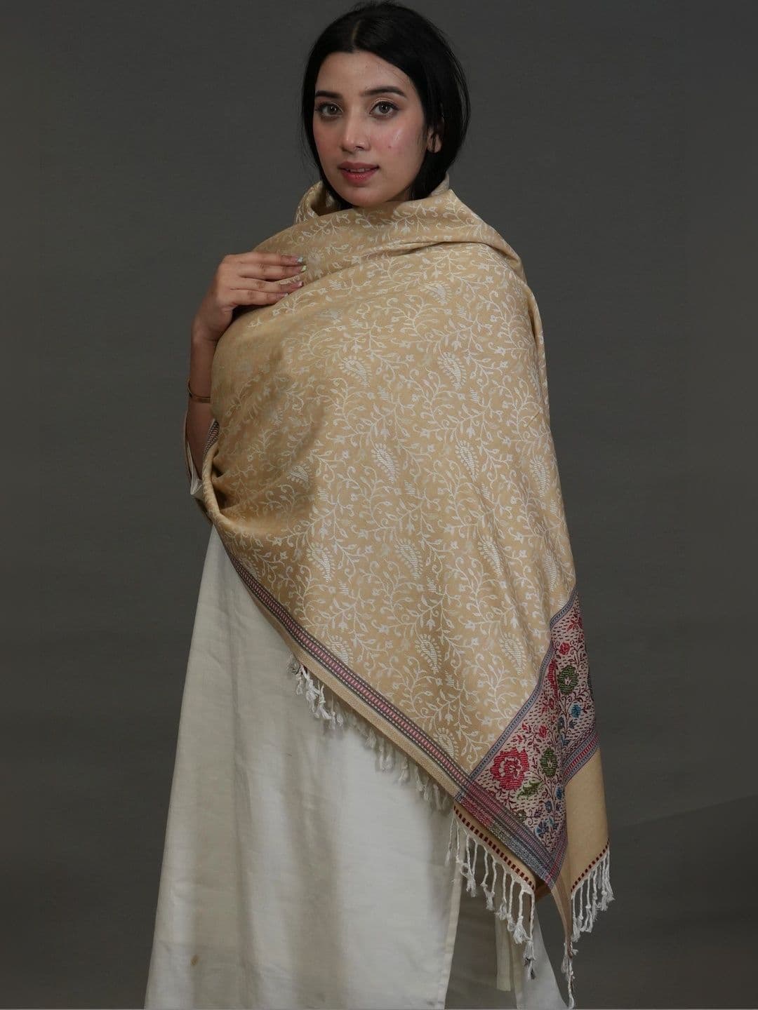 S.T. Women Botanical Printed Acrylic Shawl thumbnail 2