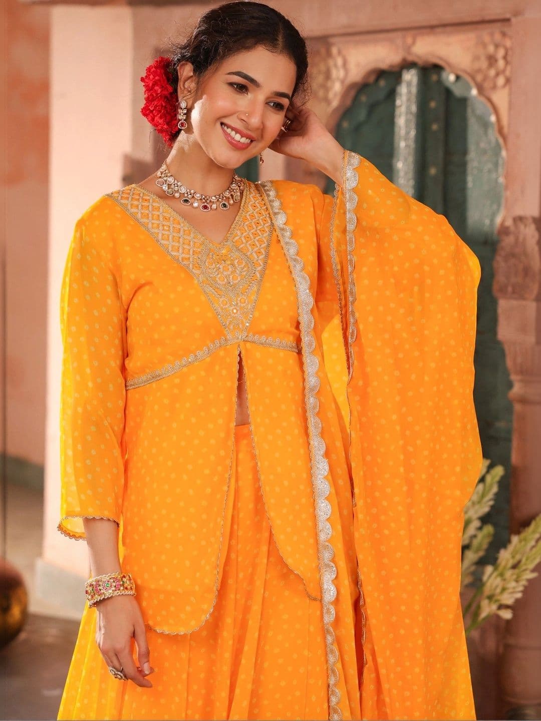 SCAKHI Embroidered Ready to Wear Lehenga & Blouse With Dupatta thumbnail 7