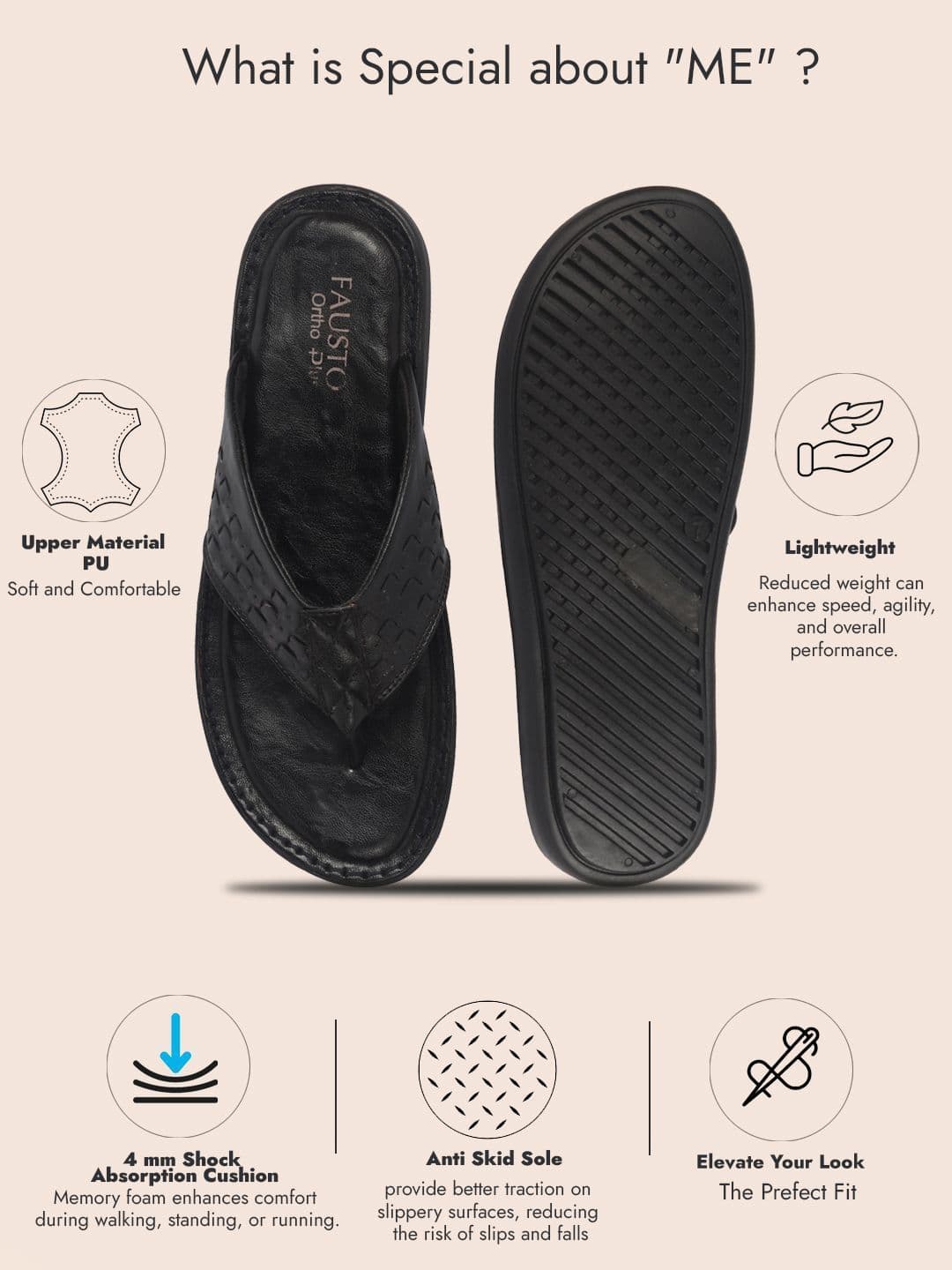 FAUSTO Men Ortho Comfort Sandals thumbnail 5