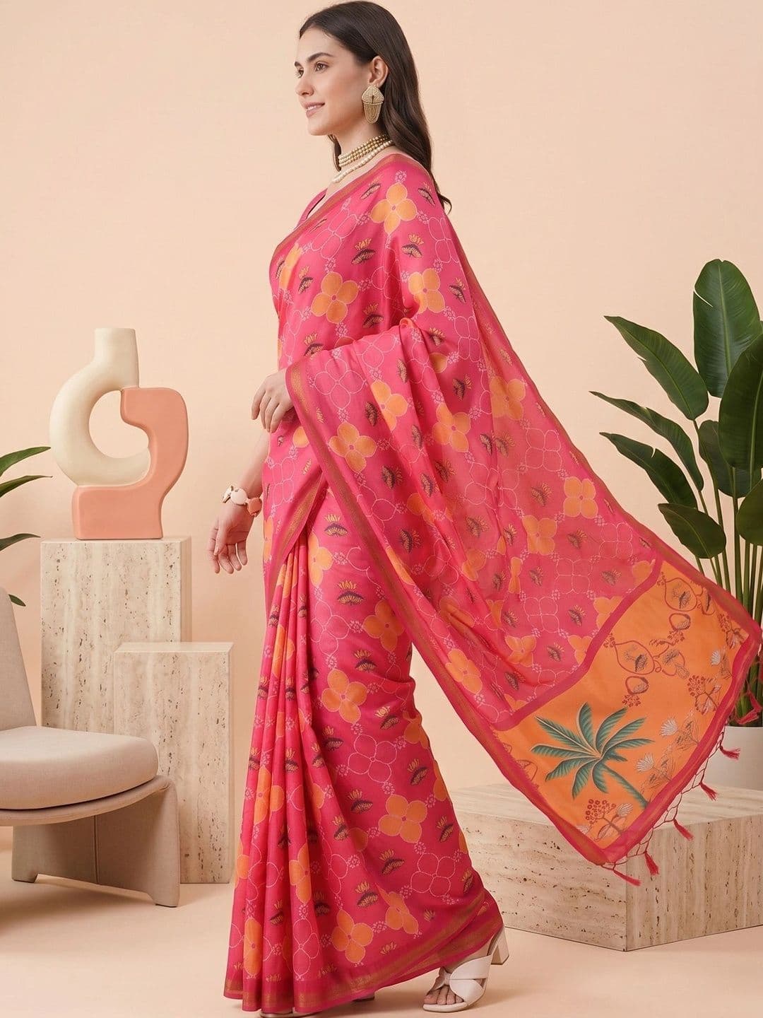 elora Digital Print Saree thumbnail 3